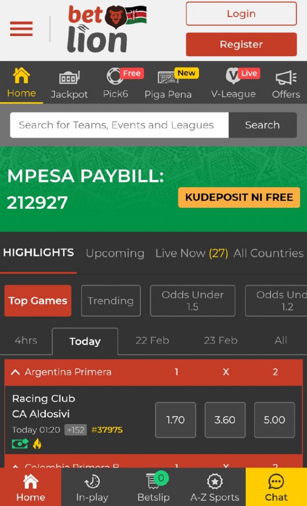 Betlion Kenya application