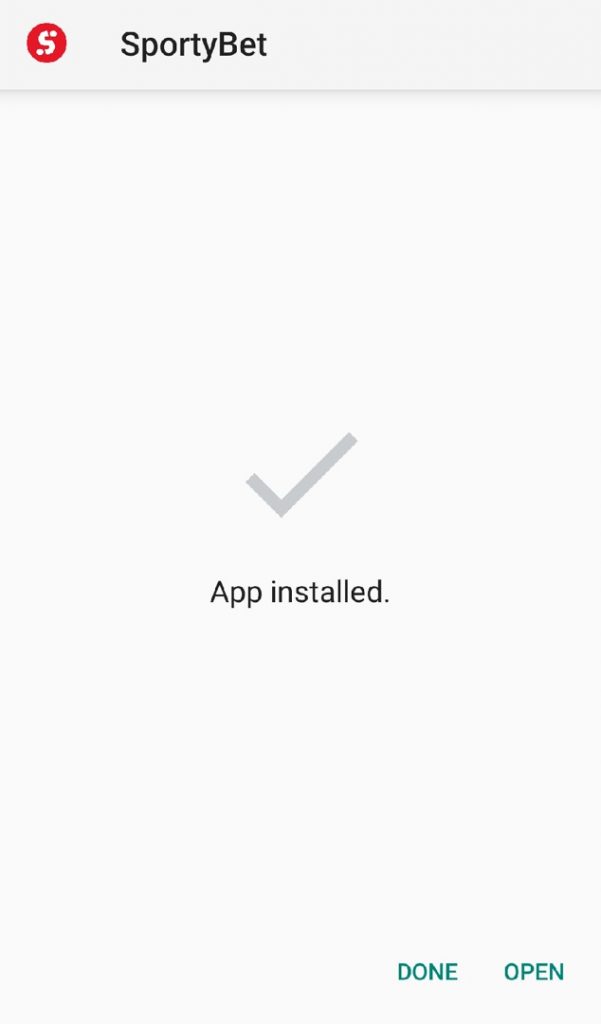 Sportybet app install step three
