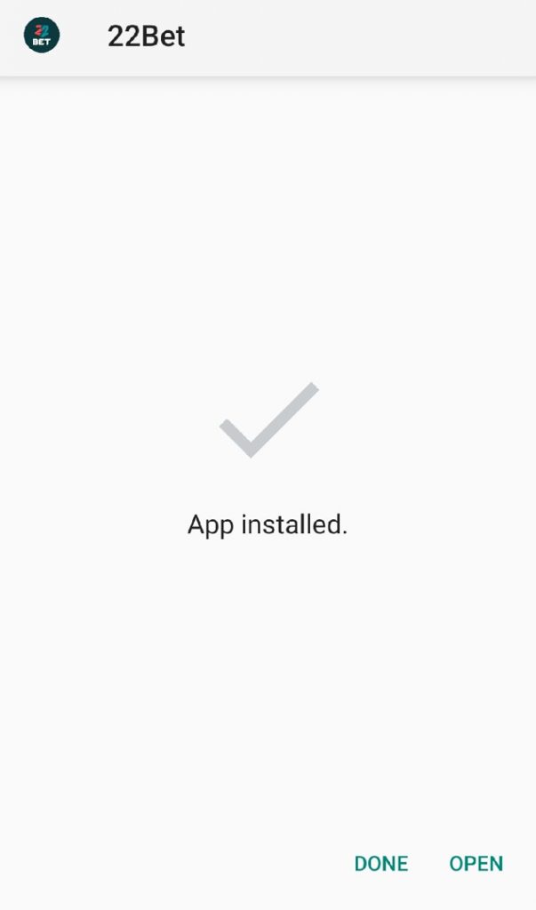 22bet application installed