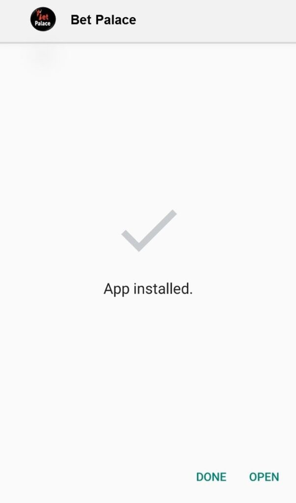 Betpalace app installed