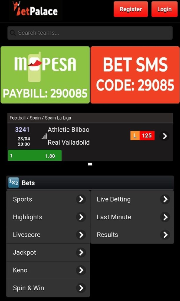 BetPalace Kenya mobile app