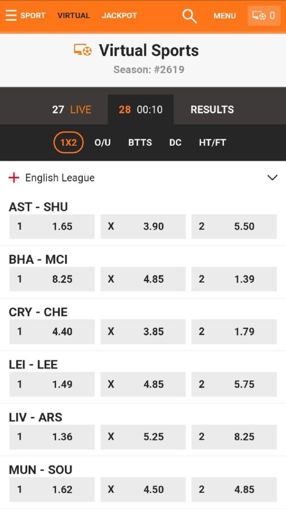 Bet254 Virtual Sports