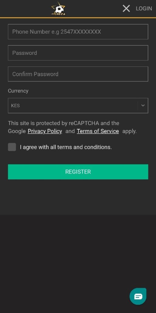 mCHEZA registration