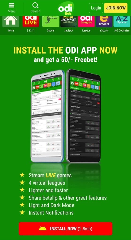 Odibet app download