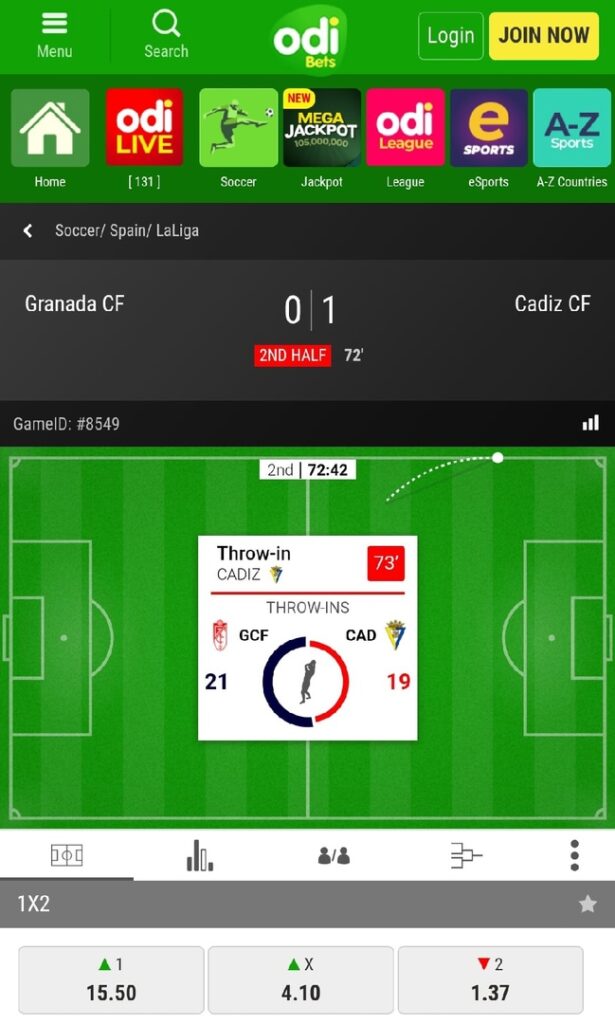 OdiBet live sport