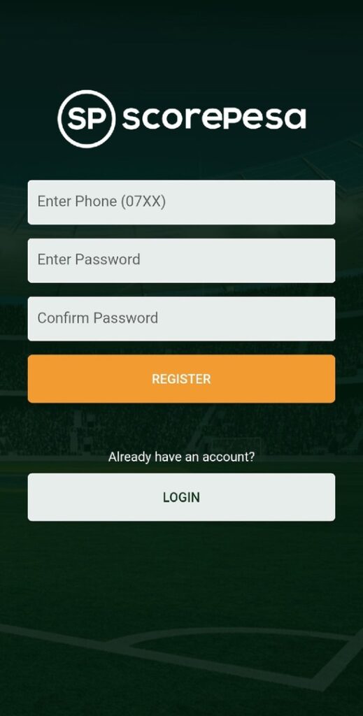 Scorepesa Registration